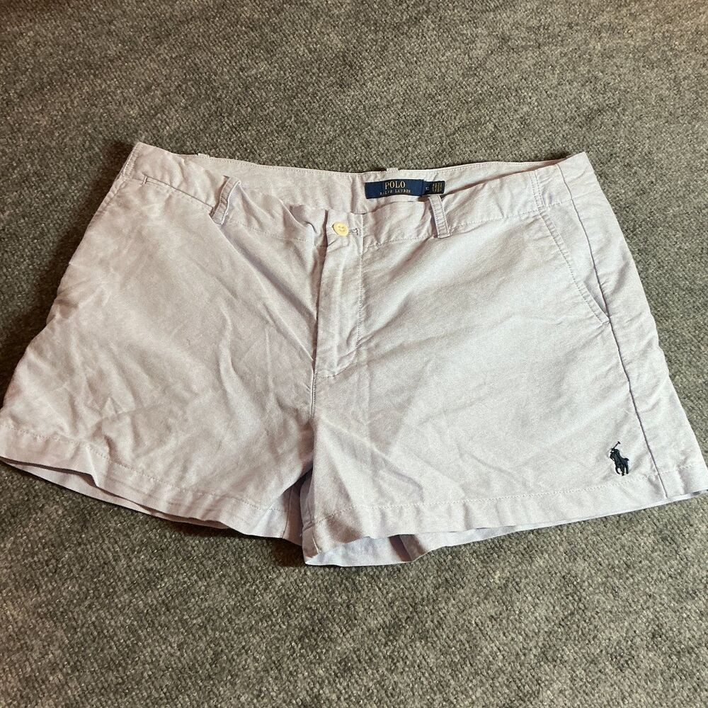 Polo Ralph Lauren Women's Size 12 Light Blue Chino Shorts Flat Front 3" Inseam